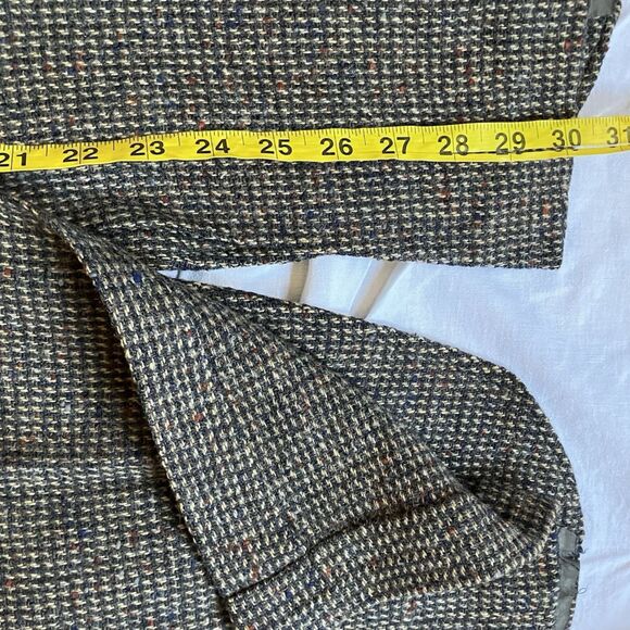 Stanley Blacker Tweed Wool Vintage Sport Coat Gray Check Fleck 42 44 USA - Picture 11 of 16